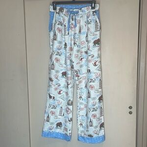 Munki Munki travel themed flannel pajama pants only size small / preowned